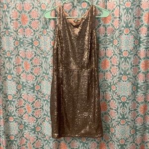 Gold sequin cocktail dress